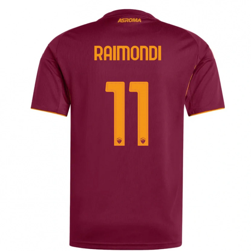 Danxen Bambino Maglia Simone Raimondi #11 Bordeaux Arancione Kit Gara Home 2025/26 Maglietta