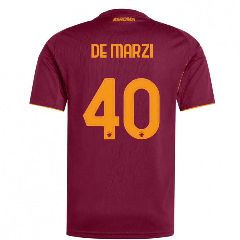 Danxen Bambino Maglia Giorgio De Marzi #40 Bordeaux Arancione Kit Gara Home 2025/26 Maglietta