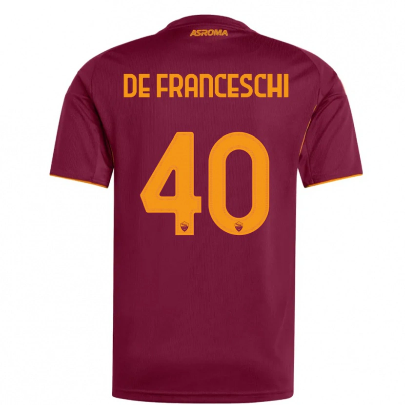 Danxen Bambino Maglia Leonardo De Franceschi #40 Bordeaux Arancione Kit Gara Home 2025/26 Maglietta