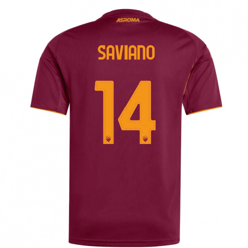 Danxen Bambino Maglia Giuseppe Saviano #14 Bordeaux Arancione Kit Gara Home 2025/26 Maglietta