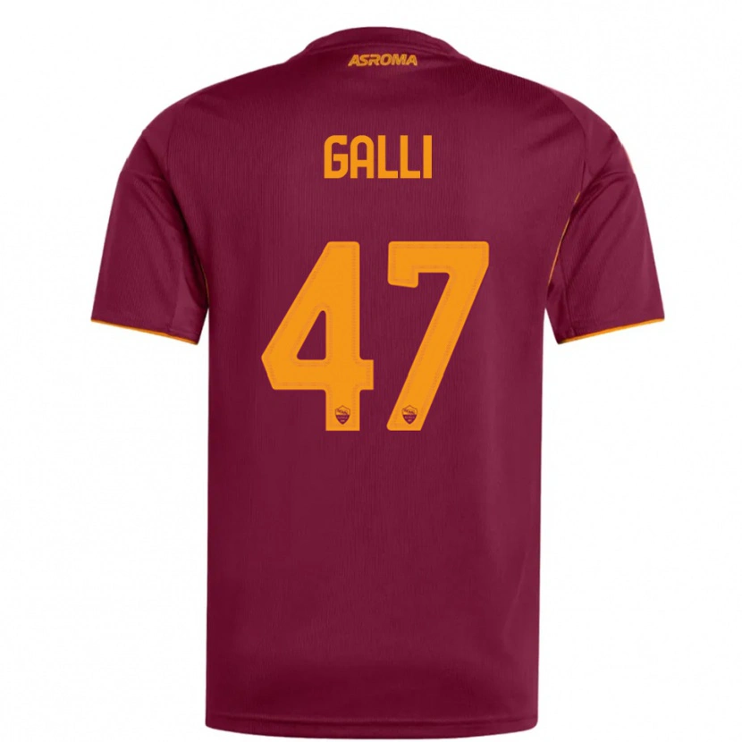 Danxen Bambino Maglia Giulia Galli #47 Bordeaux Arancione Kit Gara Home 2025/26 Maglietta