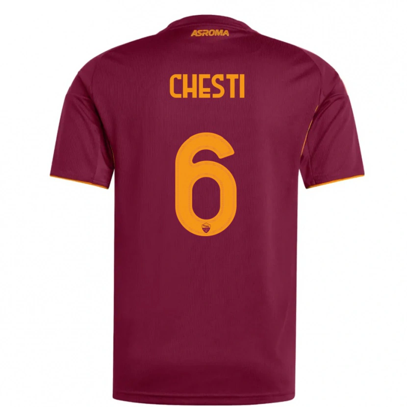 Danxen Bambino Maglia Francesco Chesti #6 Bordeaux Arancione Kit Gara Home 2025/26 Maglietta