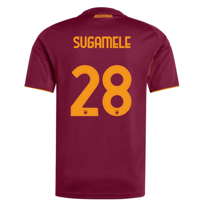 Danxen Bambino Maglia Alessandro Sugamele #28 Bordeaux Arancione Kit Gara Home 2025/26 Maglietta