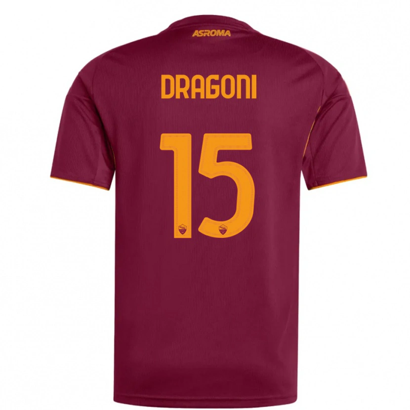 Danxen Bambino Maglia Giulia Dragoni #15 Bordeaux Arancione Kit Gara Home 2025/26 Maglietta