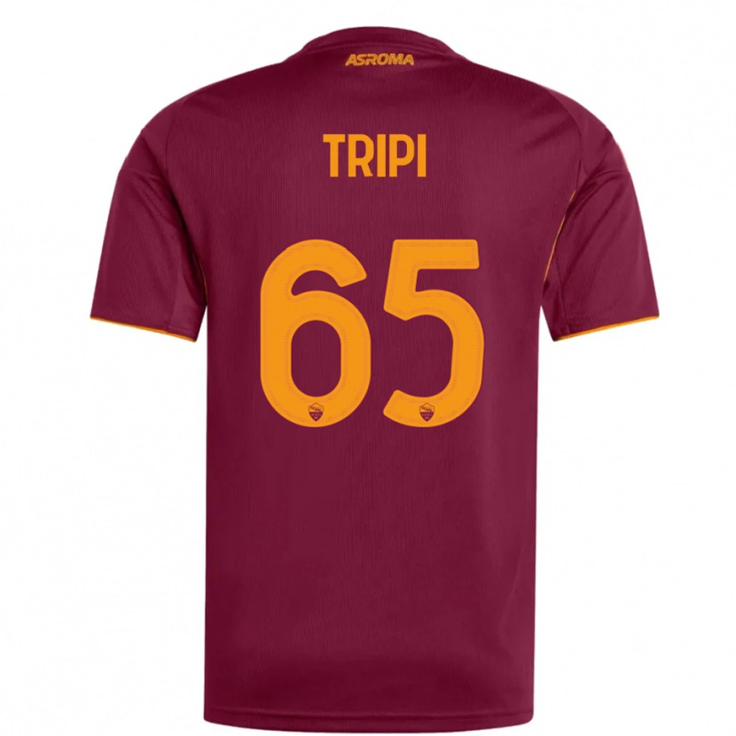 Danxen Bambino Maglia Filippo Tripi #65 Bordeaux Arancione Kit Gara Home 2025/26 Maglietta