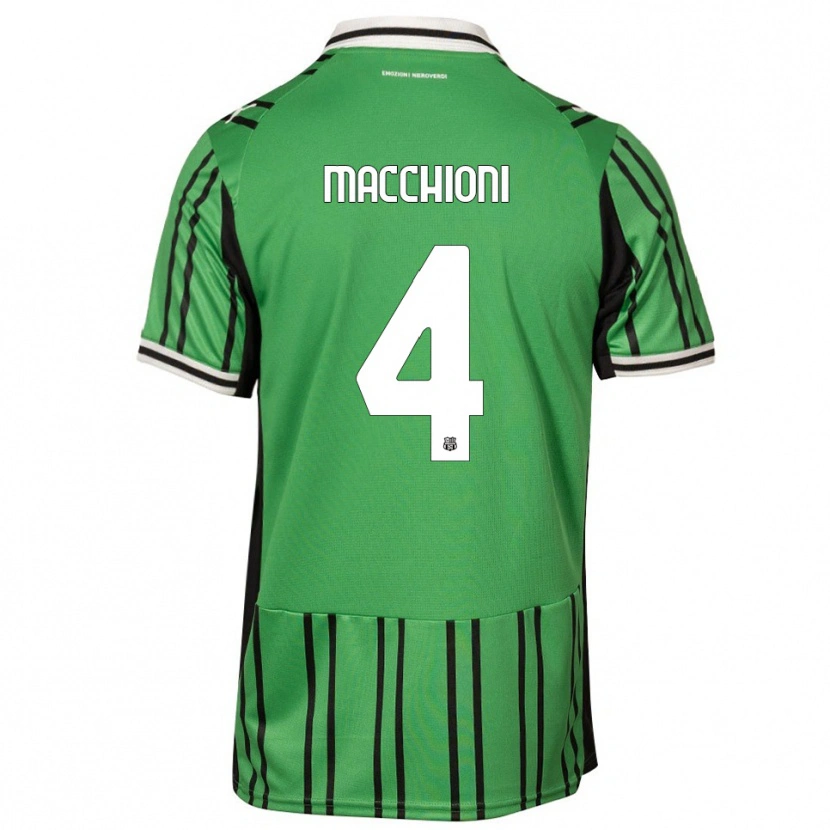 Danxen Bambino Maglia Tommaso Macchioni #4 Verde Nero Kit Gara Home 2025/26 Maglietta
