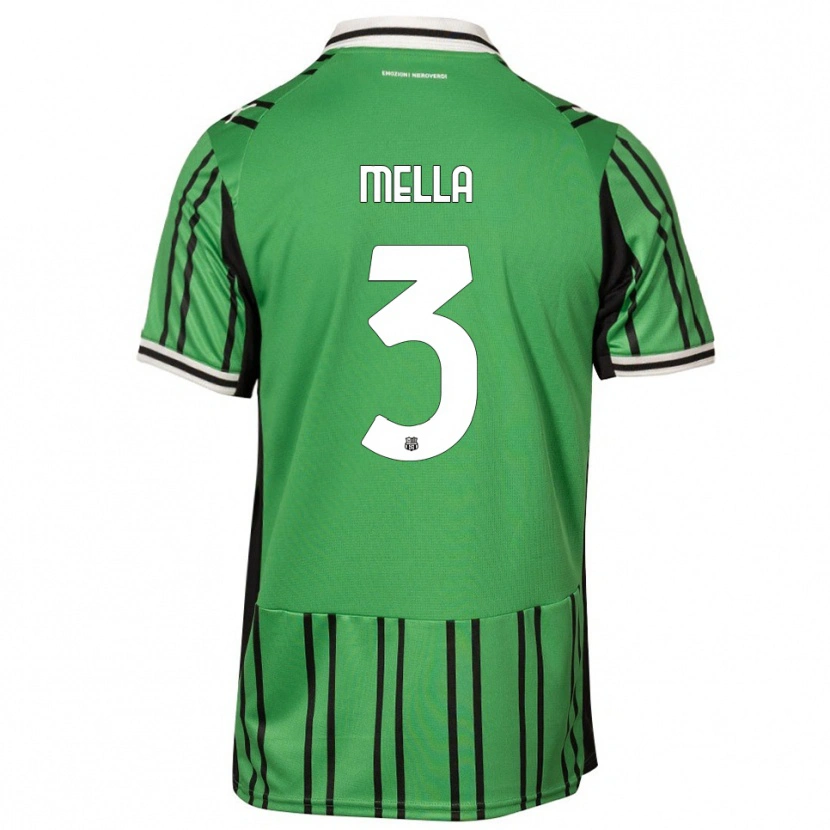 Danxen Bambino Maglia Sara Mella #3 Verde Nero Kit Gara Home 2025/26 Maglietta
