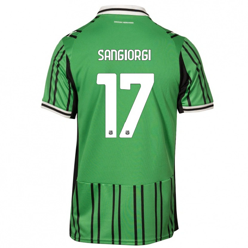 Danxen Bambino Maglia Federico Sangiorgi #17 Verde Nero Kit Gara Home 2025/26 Maglietta