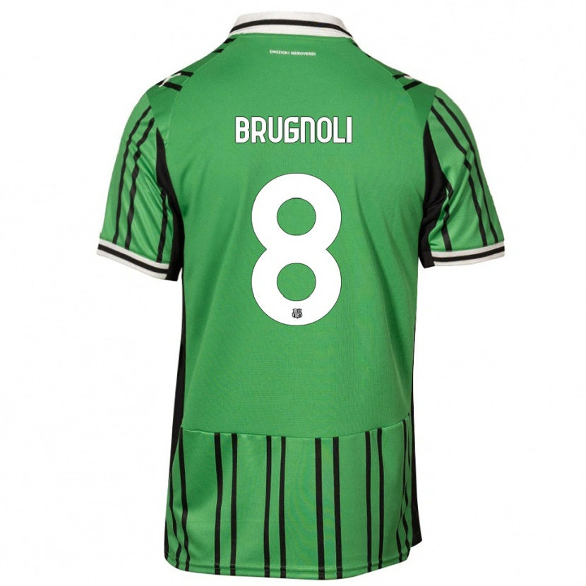 Danxen Bambino Maglia Giuseppe Brugnoli #8 Verde Nero Kit Gara Home 2025/26 Maglietta