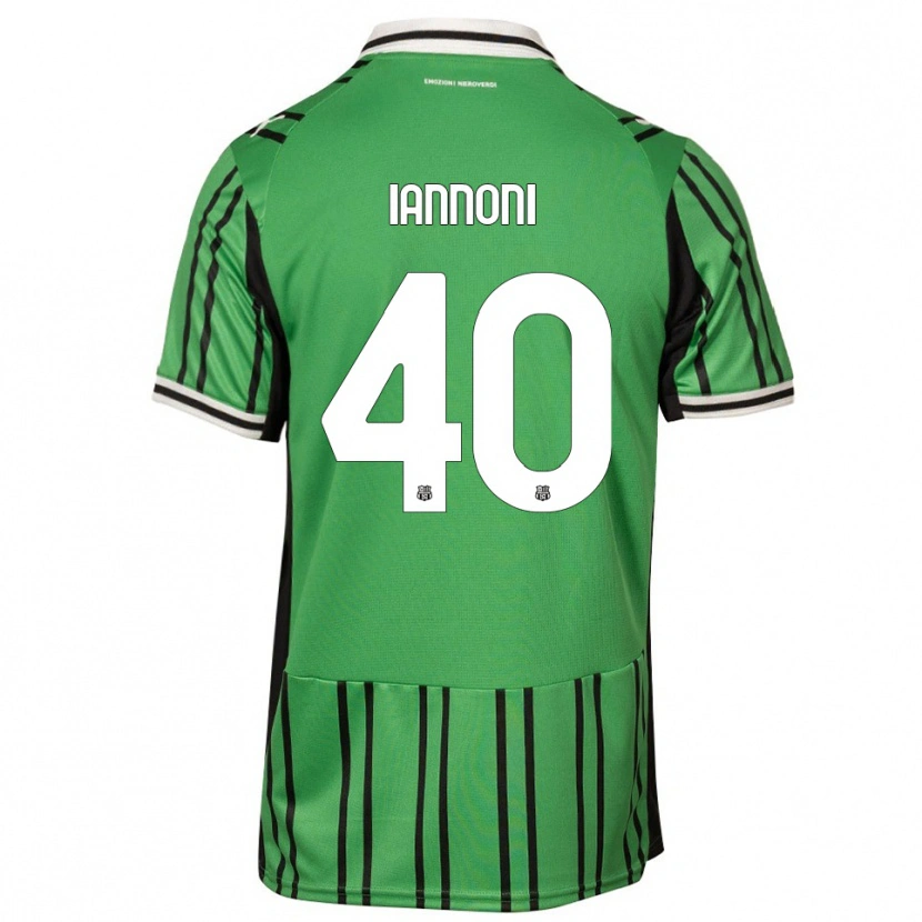 Danxen Bambino Maglia Edoardo Iannoni #40 Verde Nero Kit Gara Home 2025/26 Maglietta
