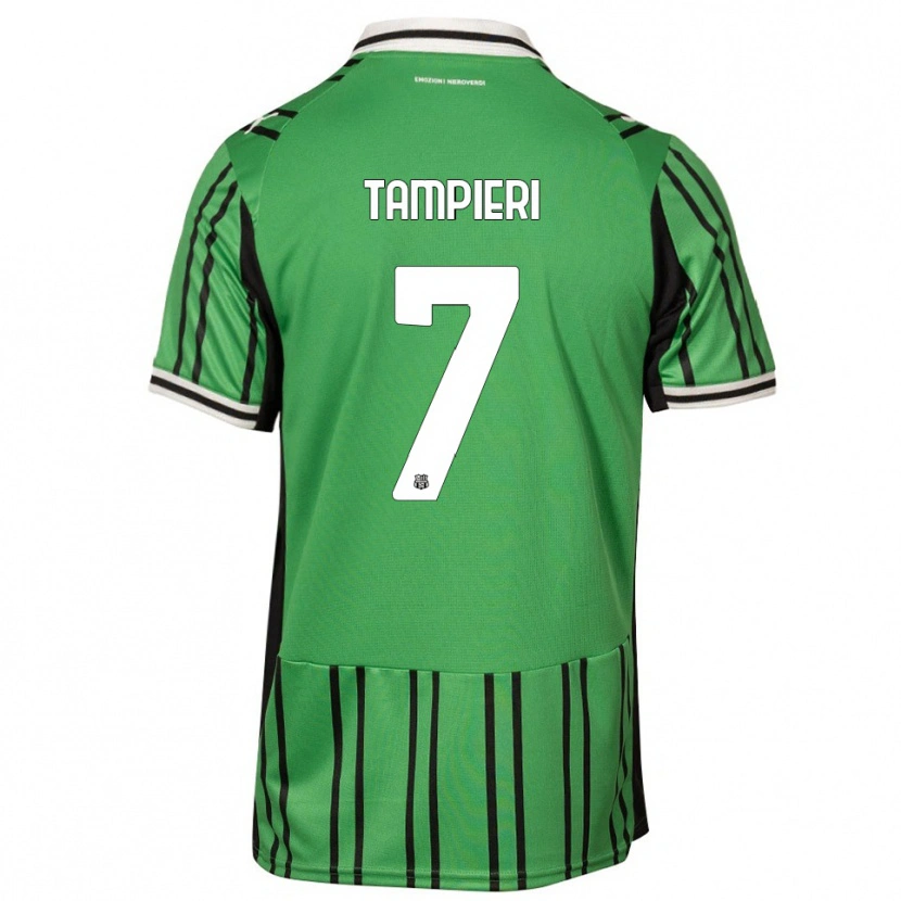 Danxen Bambino Maglia Diego Tampieri #7 Verde Nero Kit Gara Home 2025/26 Maglietta