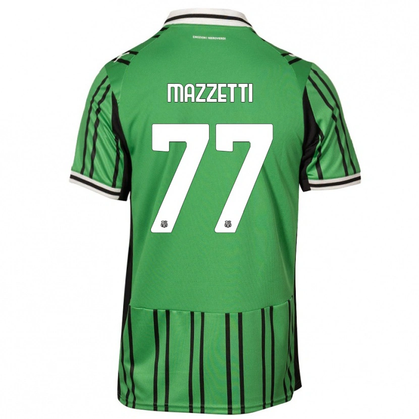 Danxen Bambino Maglia Riccardo Mazzetti #77 Verde Nero Kit Gara Home 2025/26 Maglietta