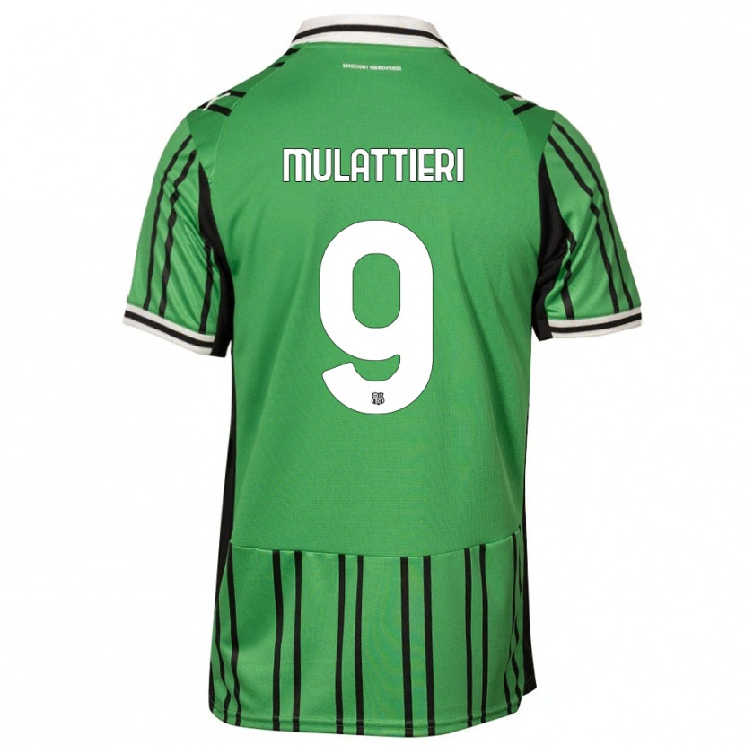 Danxen Bambino Maglia Samuele Mulattieri #9 Verde Nero Kit Gara Home 2025/26 Maglietta