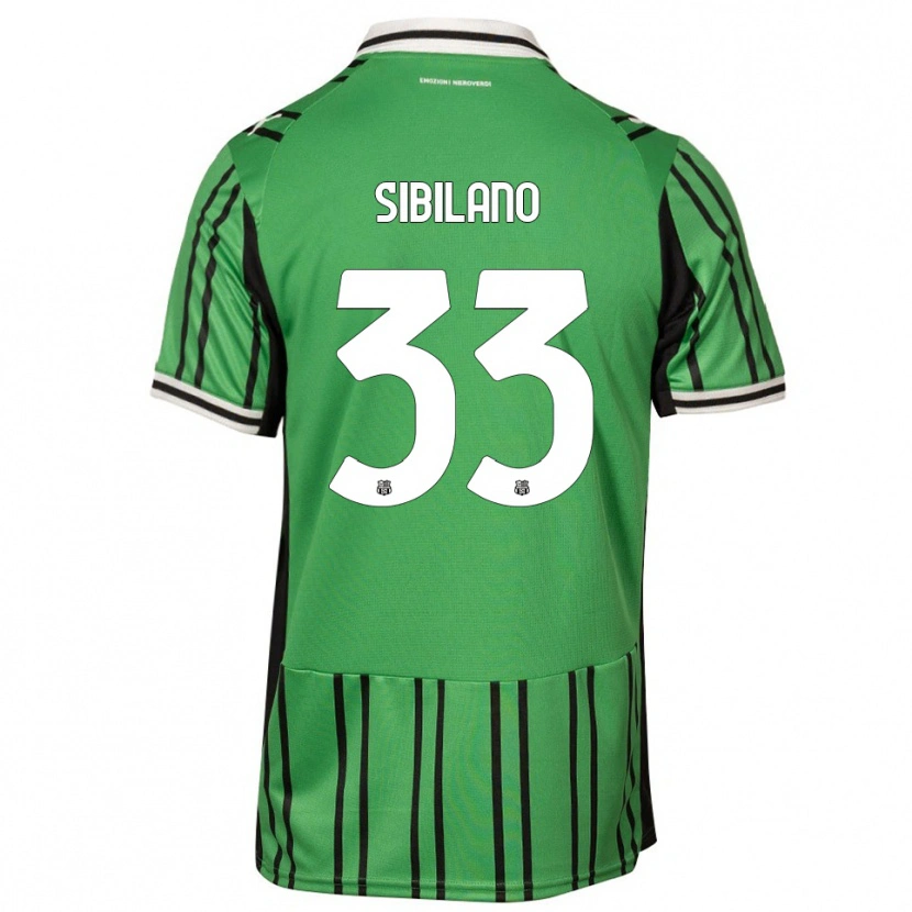 Danxen Bambino Maglia Alessio Sibilano #33 Verde Nero Kit Gara Home 2025/26 Maglietta