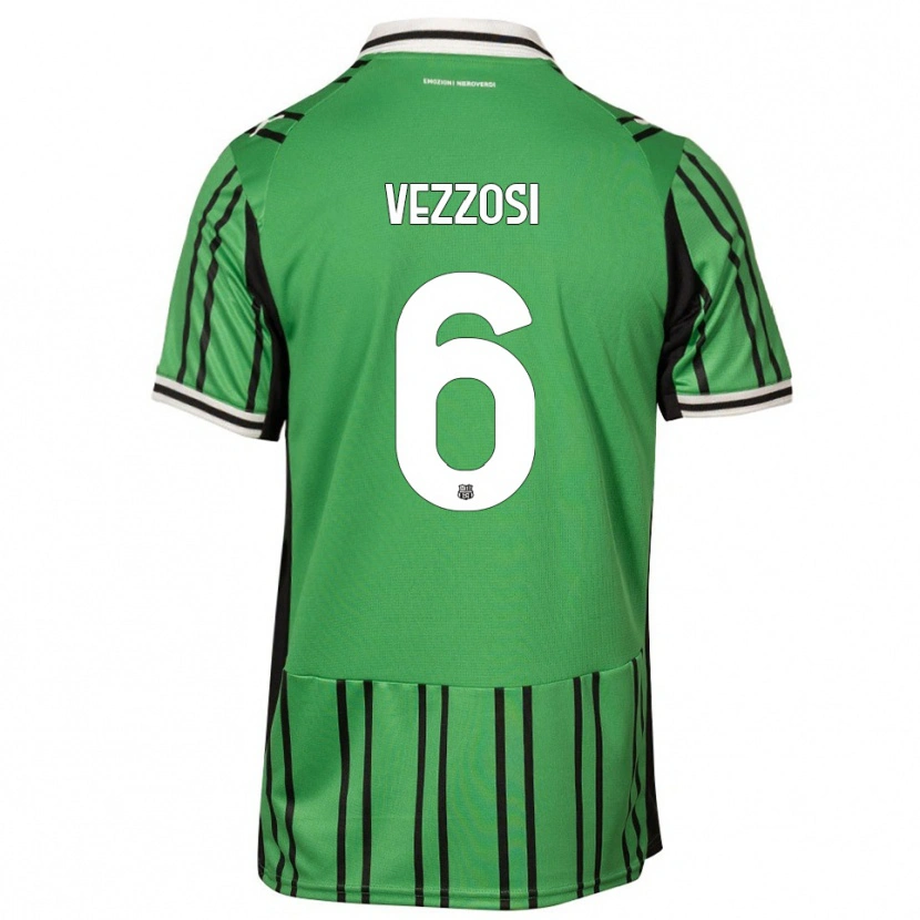 Danxen Bambino Maglia Giorgio Vezzosi #6 Verde Nero Kit Gara Home 2025/26 Maglietta