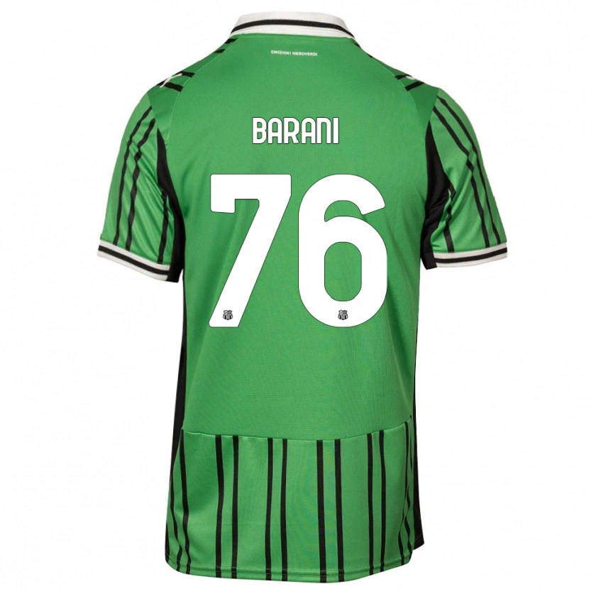 Danxen Bambino Maglia Luca Barani #76 Verde Nero Kit Gara Home 2025/26 Maglietta