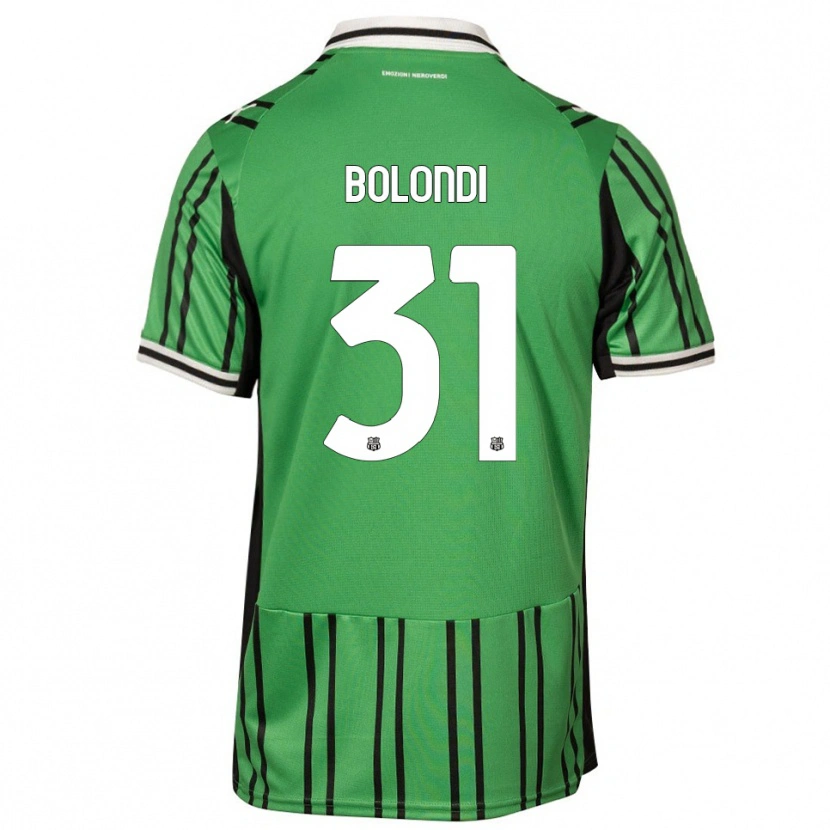 Danxen Bambino Maglia Francesco Bolondi #31 Verde Nero Kit Gara Home 2025/26 Maglietta