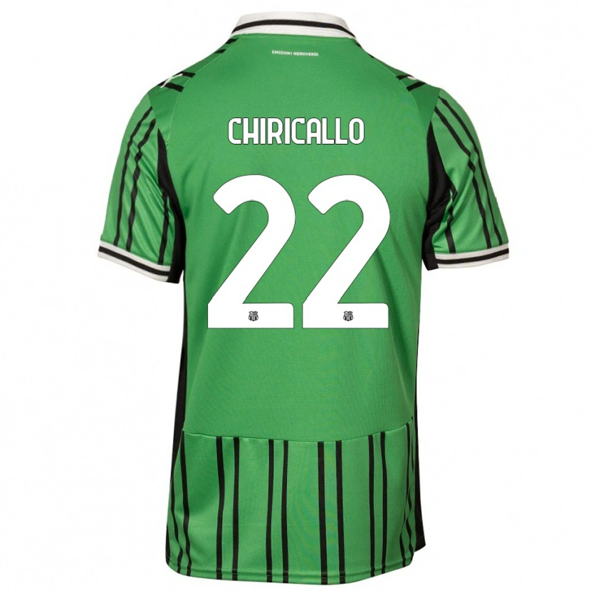 Danxen Bambino Maglia Giovanni Chiricallo #22 Verde Nero Kit Gara Home 2025/26 Maglietta