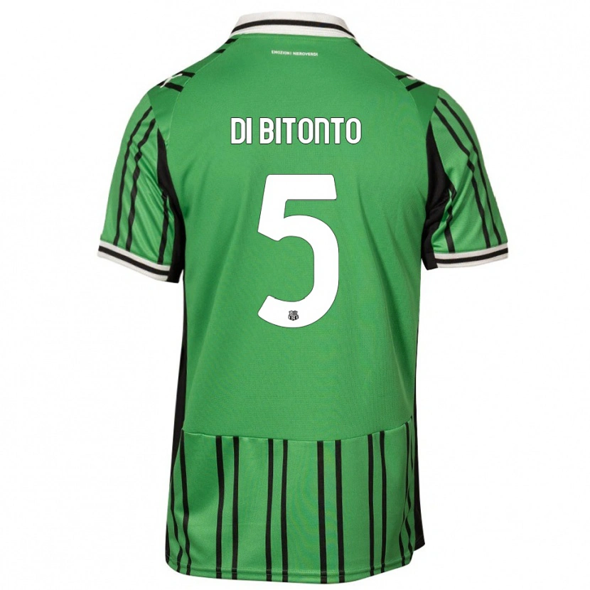 Danxen Bambino Maglia Alessandro Di Bitonto #5 Verde Nero Kit Gara Home 2025/26 Maglietta