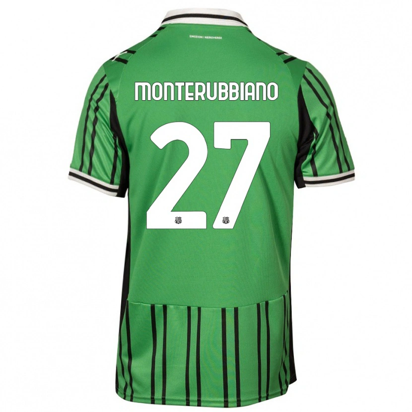 Danxen Bambino Maglia Valeria Monterubbiano #27 Verde Nero Kit Gara Home 2025/26 Maglietta