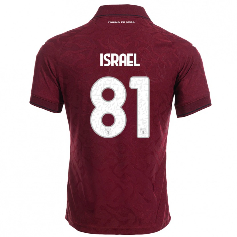 Danxen Bambino Maglia Franco Israel #81 Bordeaux Bianco Kit Gara Home 2025/26 Maglietta