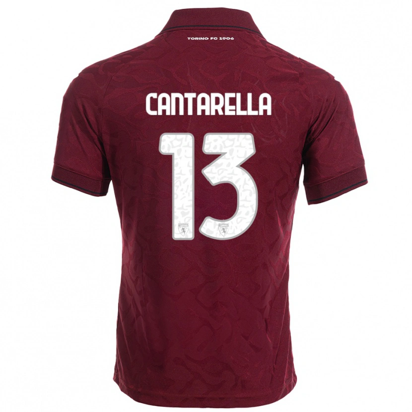 Danxen Bambino Maglia Luca Cantarella #13 Bordeaux Bianco Kit Gara Home 2025/26 Maglietta