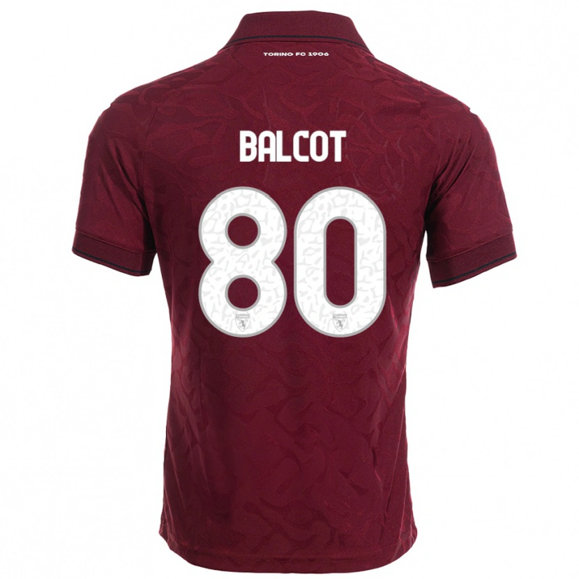Danxen Bambino Maglia Côme Bianay Balcot #80 Bordeaux Bianco Kit Gara Home 2025/26 Maglietta