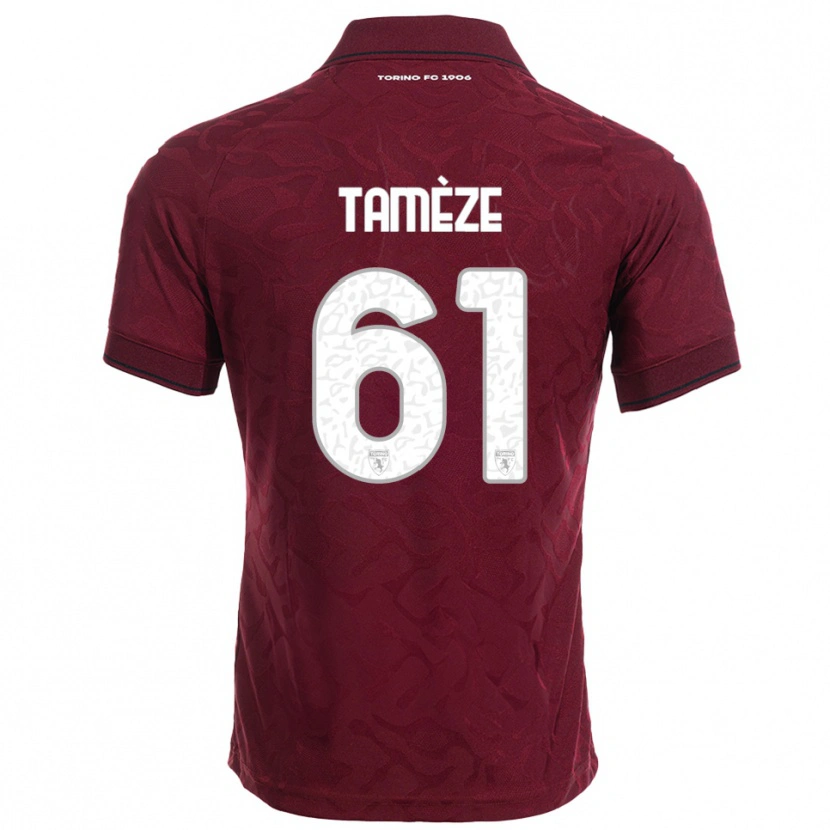 Danxen Bambino Maglia Adrien Tamèze #61 Bordeaux Bianco Kit Gara Home 2025/26 Maglietta