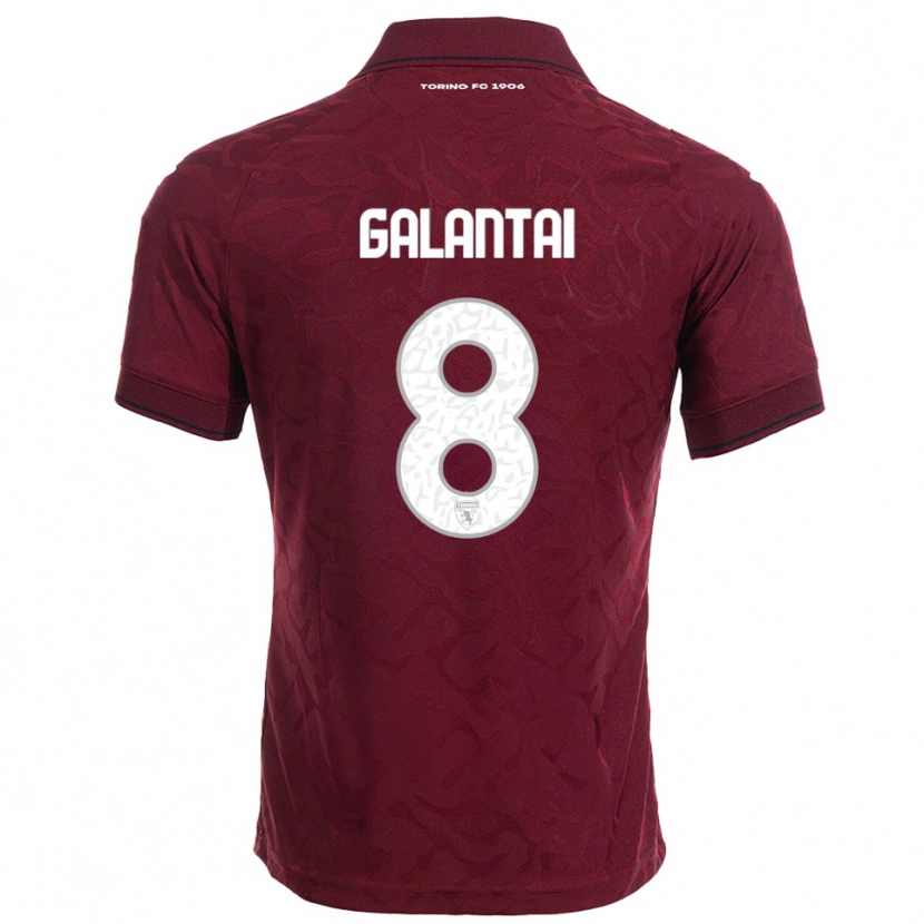Danxen Bambino Maglia Tamás Galántai #8 Bordeaux Bianco Kit Gara Home 2025/26 Maglietta