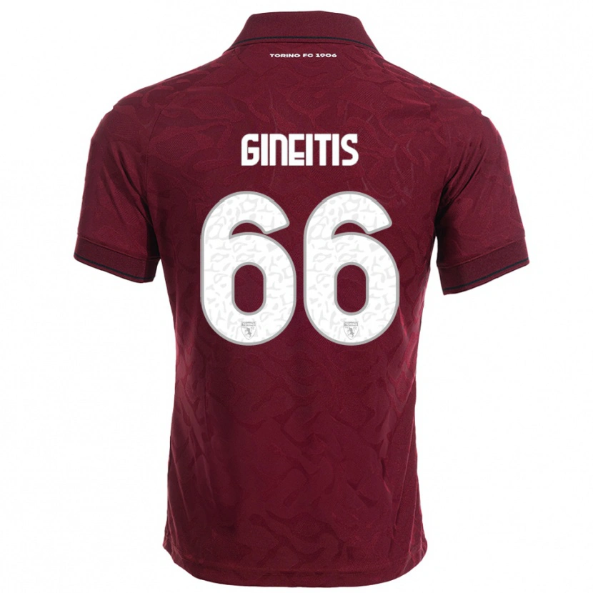 Danxen Bambino Maglia Gvidas Gineitis #66 Bordeaux Bianco Kit Gara Home 2025/26 Maglietta