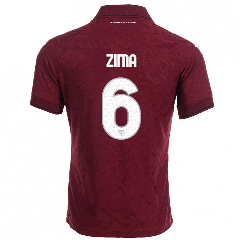 Danxen Bambino Maglia David Zima #6 Bordeaux Bianco Kit Gara Home 2025/26 Maglietta