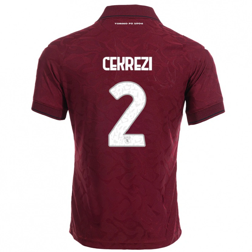 Danxen Bambino Maglia Lucas Cekrezi #2 Bordeaux Bianco Kit Gara Home 2025/26 Maglietta