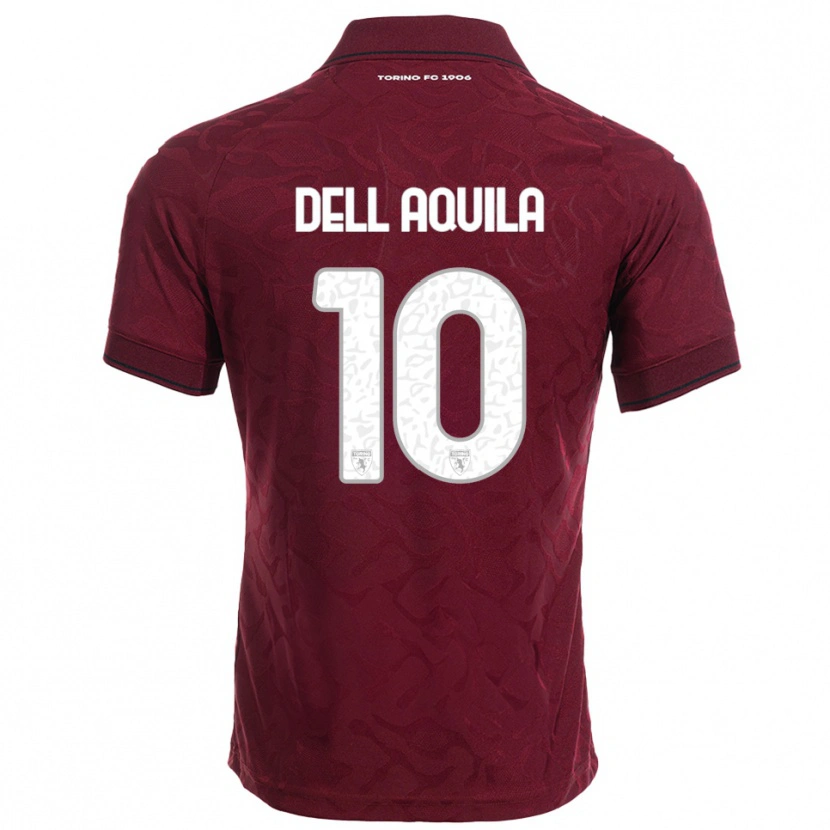Danxen Bambino Maglia Francesco Dell'aquila #10 Bordeaux Bianco Kit Gara Home 2025/26 Maglietta
