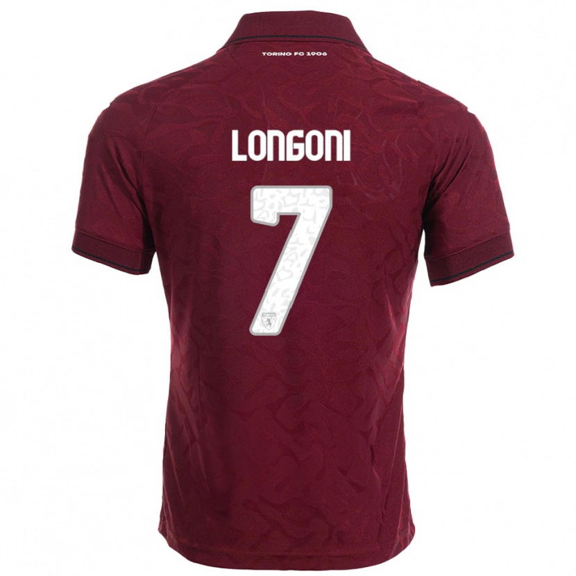 Danxen Bambino Maglia Marco Longoni #7 Bordeaux Bianco Kit Gara Home 2025/26 Maglietta