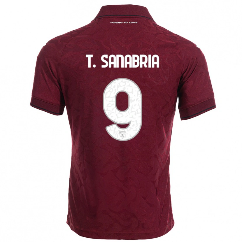 Danxen Bambino Maglia Antonio Sanabria #9 Bordeaux Bianco Kit Gara Home 2025/26 Maglietta