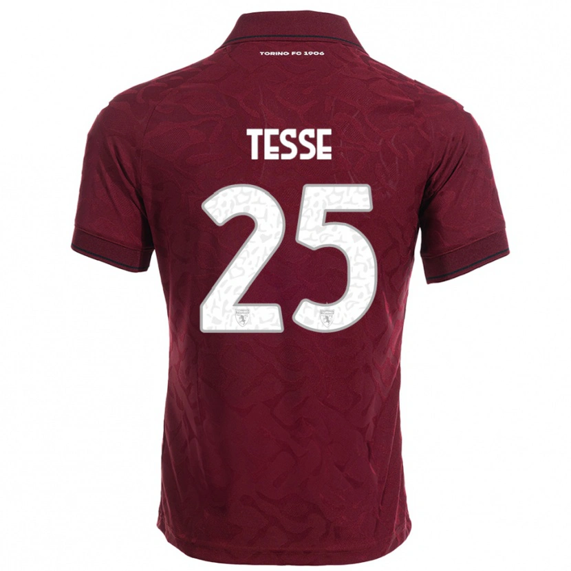 Danxen Bambino Maglia Manuela Tesse #25 Bordeaux Bianco Kit Gara Home 2025/26 Maglietta