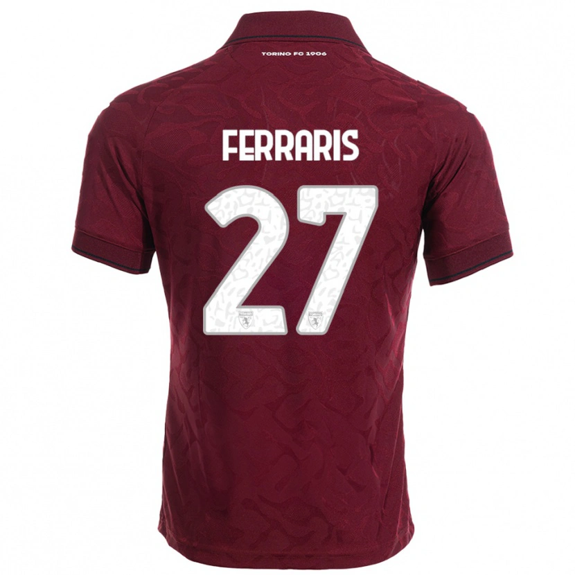 Danxen Bambino Maglia Lorenzo Ferraris #27 Bordeaux Bianco Kit Gara Home 2025/26 Maglietta