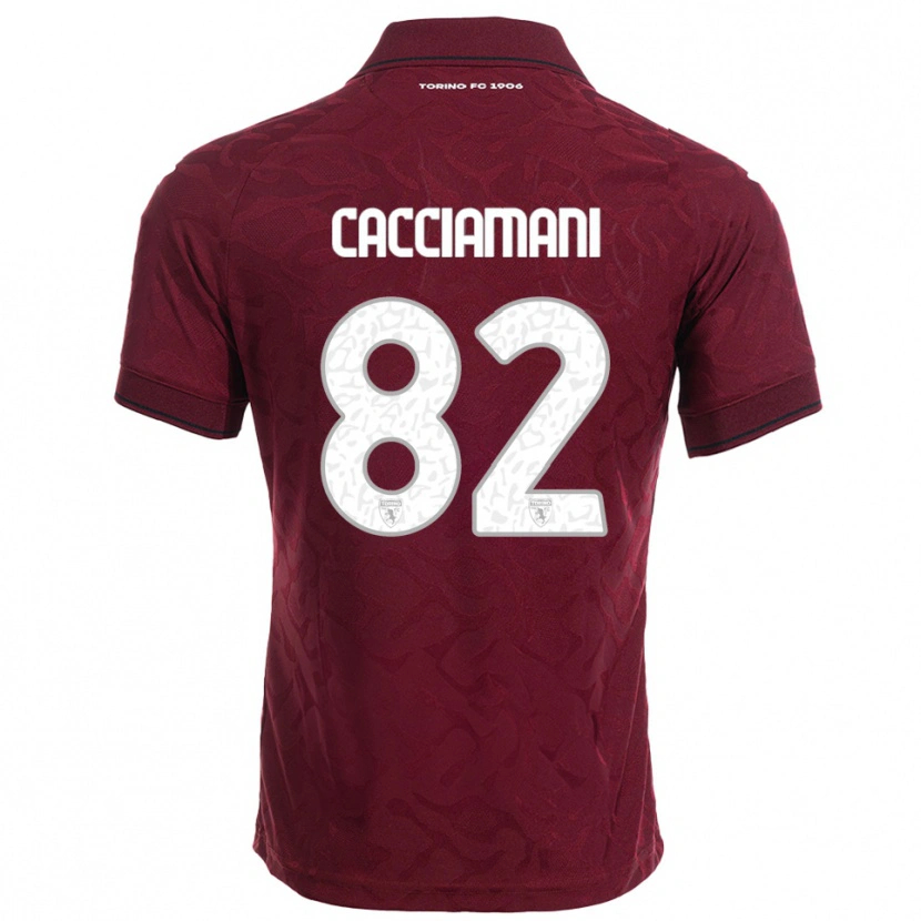 Danxen Bambino Maglia Alessio Cacciamani #82 Bordeaux Bianco Kit Gara Home 2025/26 Maglietta