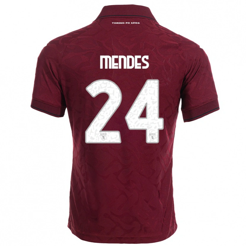 Danxen Bambino Maglia Rodrigo Mendes #24 Bordeaux Bianco Kit Gara Home 2025/26 Maglietta