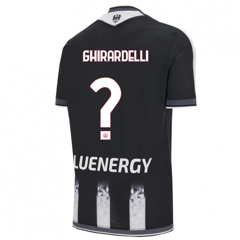 Danxen Bambino Maglia Davide Ghirardelli #0 Nero Bianco Kit Gara Home 2025/26 Maglietta