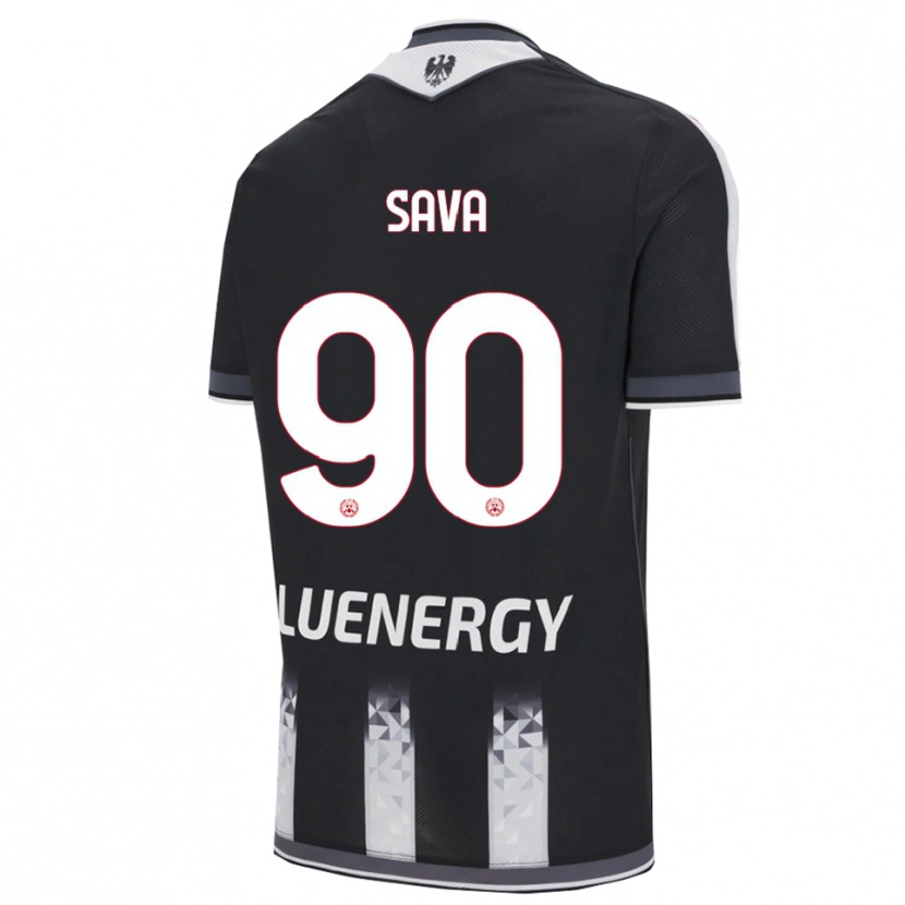 Danxen Bambino Maglia Răzvan Sava #90 Nero Bianco Kit Gara Home 2025/26 Maglietta