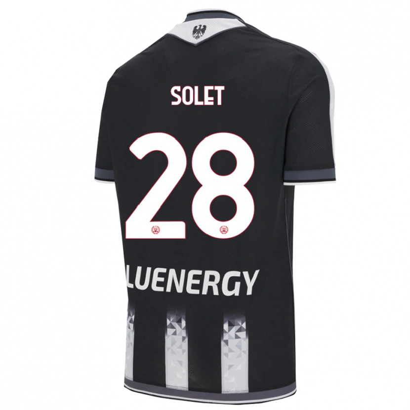 Danxen Bambino Maglia Oumar Solet #28 Nero Bianco Kit Gara Home 2025/26 Maglietta