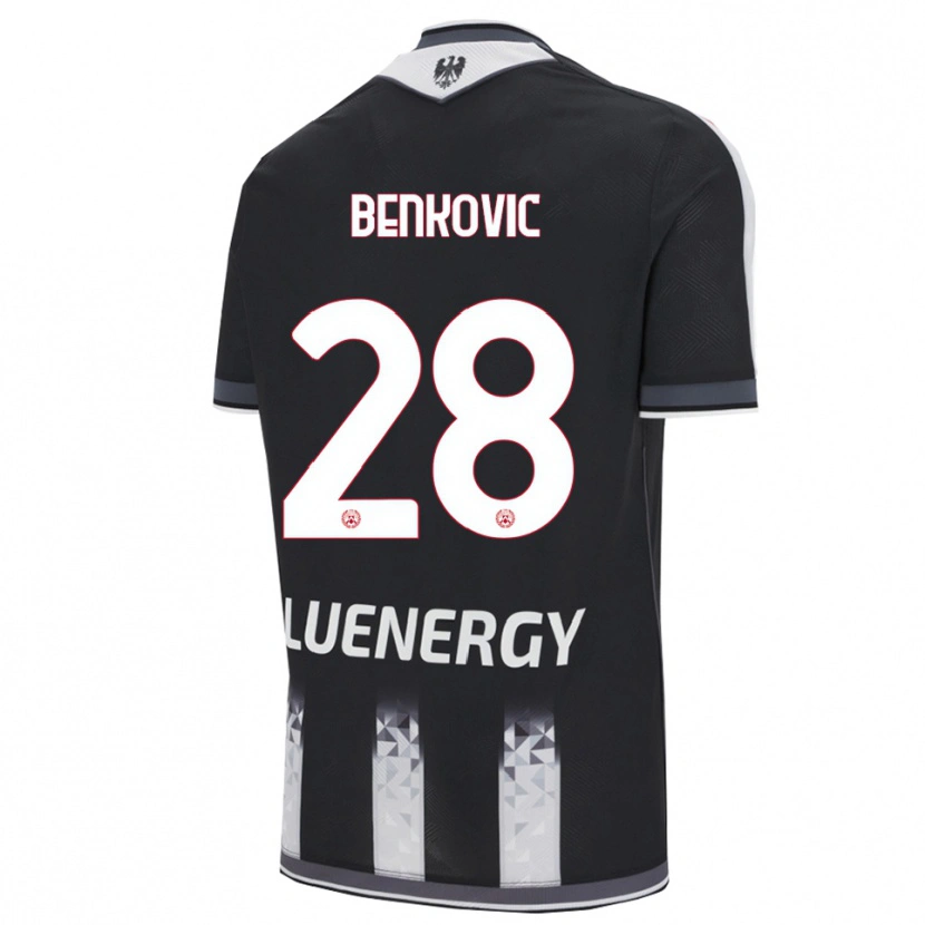 Danxen Bambino Maglia Filip Benkovic #28 Nero Bianco Kit Gara Home 2025/26 Maglietta