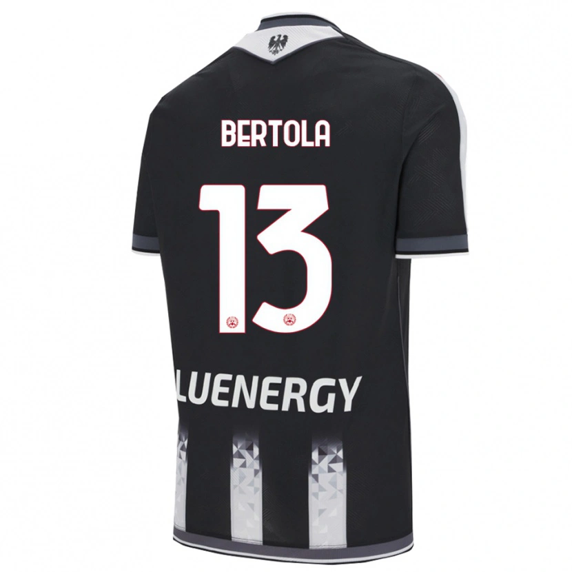 Danxen Bambino Maglia Nicolò Bertola #13 Nero Bianco Kit Gara Home 2025/26 Maglietta