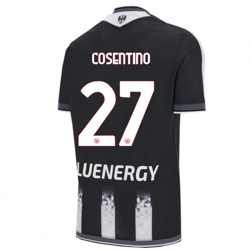 Danxen Bambino Maglia Sergio Cosentino #27 Nero Bianco Kit Gara Home 2025/26 Maglietta