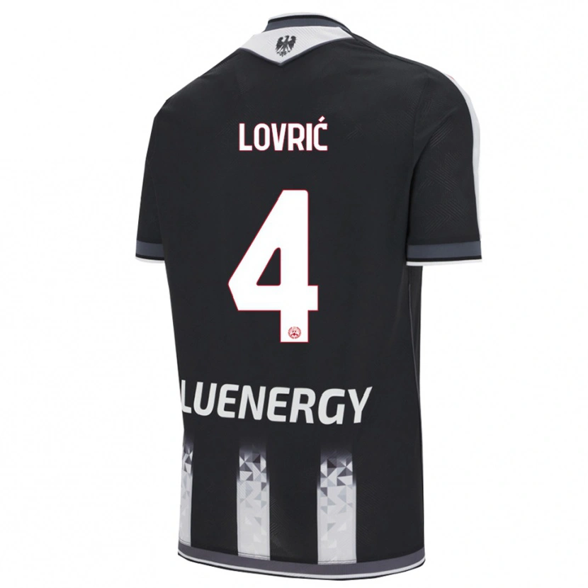 Danxen Bambino Maglia Sandi Lovrić #4 Nero Bianco Kit Gara Home 2025/26 Maglietta