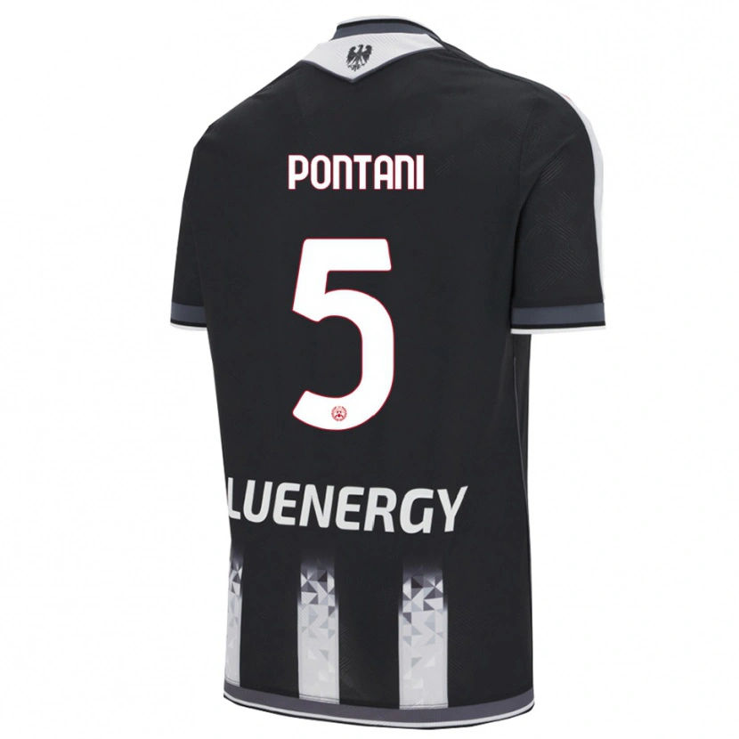 Danxen Bambino Maglia Leonardo Pontani #5 Nero Bianco Kit Gara Home 2025/26 Maglietta