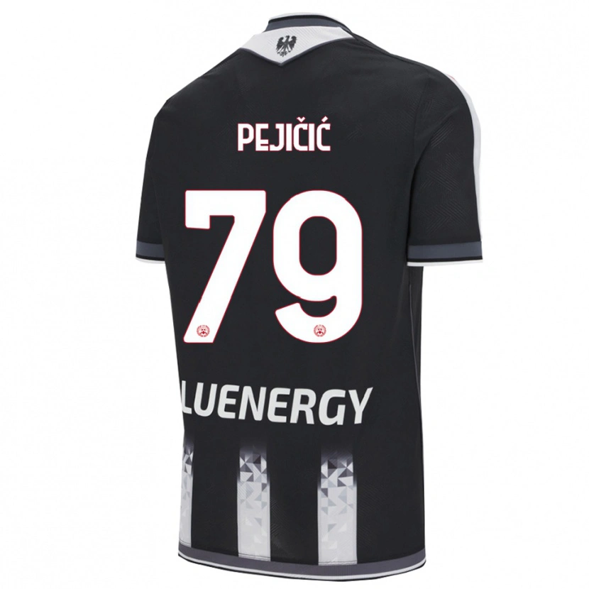 Danxen Bambino Maglia David Pejičić #79 Nero Bianco Kit Gara Home 2025/26 Maglietta