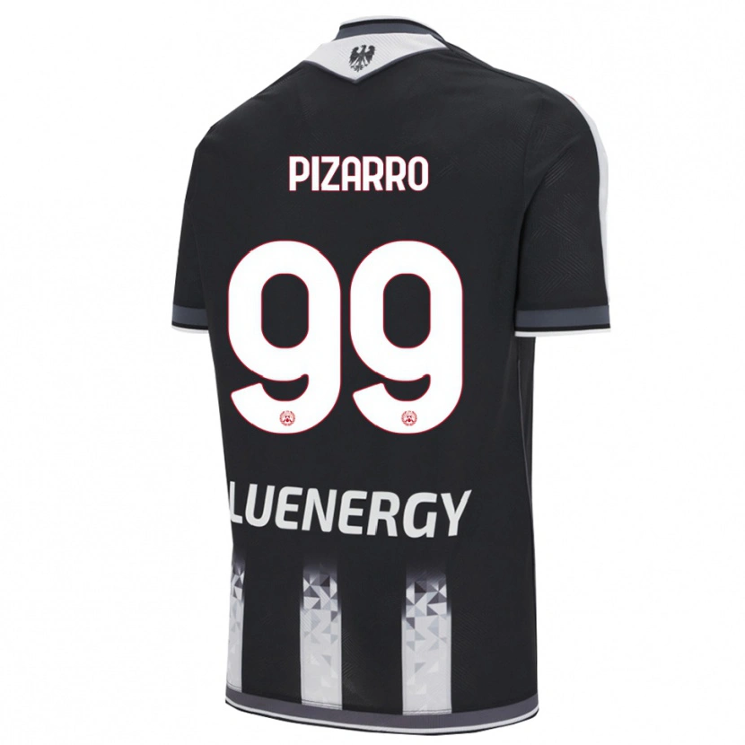 Danxen Bambino Maglia Damián Pizarro #99 Nero Bianco Kit Gara Home 2025/26 Maglietta