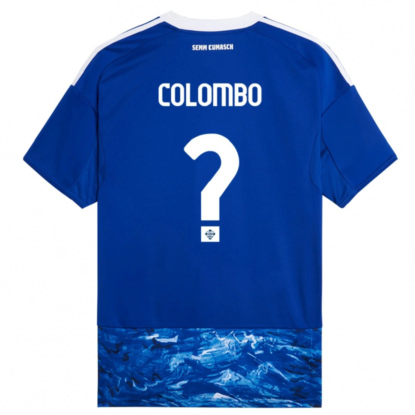 Danxen Bambino Maglia Federico Colombo #0 Blu Bianco Kit Gara Home 2025/26 Maglietta